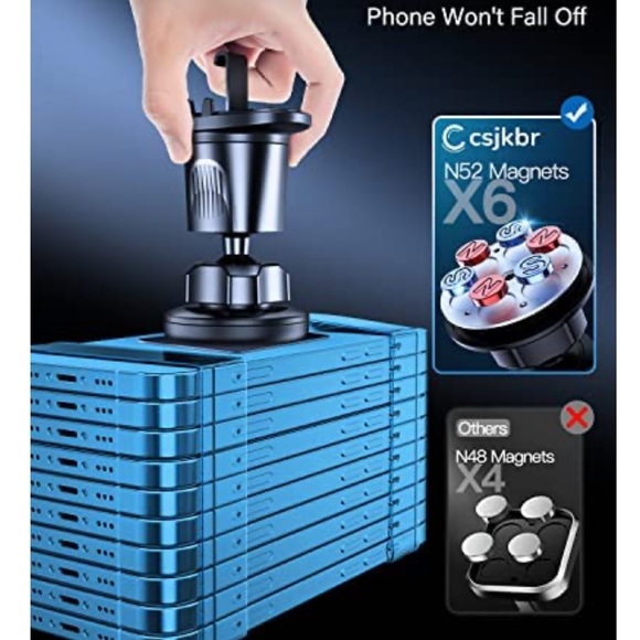 Military-Grade Magnetic Vent Hook Phone Holder for Car - Picture 2 of 7